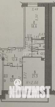 2-к квартира, вторичка, 72м2, 6/9 этаж