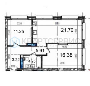 2-к квартира, сданный дом, 63м2, 4/17 этаж