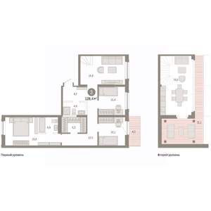3-к квартира, вторичка, 128м2, 7/7 этаж
