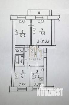 3-к квартира, вторичка, 60м2, 4/5 этаж