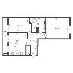 3-к квартира, вторичка, 80м2, 3/9 этаж