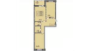 2-к квартира, строящийся дом, 64м2, 7/10 этаж