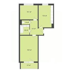 2-к квартира, строящийся дом, 55м2, 9/10 этаж