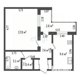 1-к квартира, вторичка, 40м2, 5/10 этаж