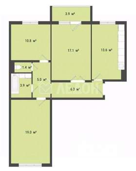 1-к квартира, вторичка, 77м2, 8/10 этаж