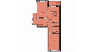 2-к квартира, строящийся дом, 75м2, 7/10 этаж