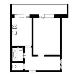 1-к квартира, вторичка, 35м2, 2/5 этаж