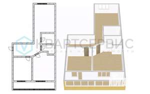 2-к квартира, вторичка, 75м2, 9/10 этаж