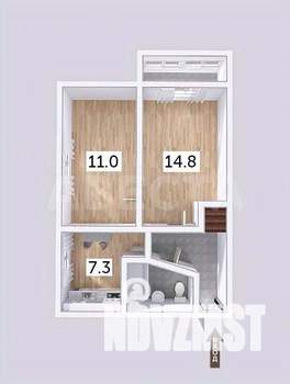 2-к квартира, вторичка, 41м2, 3/5 этаж