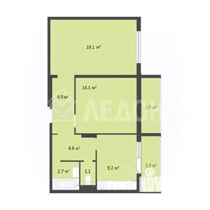 2-к квартира, вторичка, 56м2, 4/10 этаж