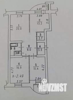 3-к квартира, вторичка, 81м2, 3/10 этаж
