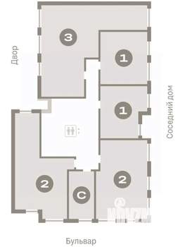 1-к квартира, вторичка, 37м2, 6/8 этаж