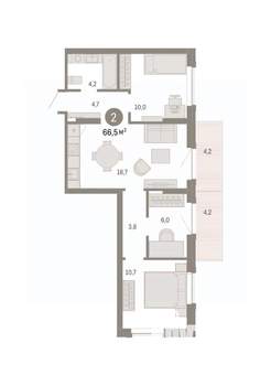 3-к квартира, вторичка, 67м2, 9/9 этаж