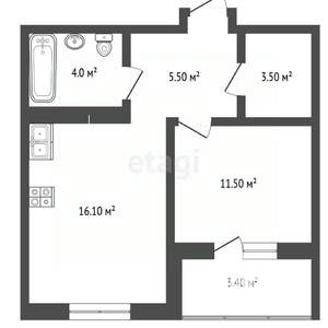 1-к квартира, вторичка, 42м2, 13/17 этаж