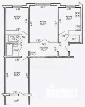 3-к квартира, вторичка, 65м2, 2/9 этаж