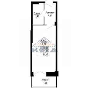 1-к квартира, вторичка, 28м2, 3/16 этаж
