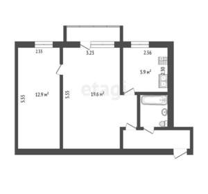 2-к квартира, вторичка, 46м2, 2/3 этаж