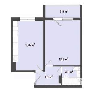 1-к квартира, строящийся дом, 36м2, 1/10 этаж