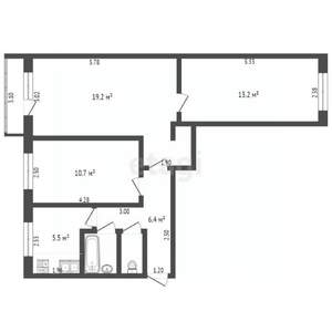 3-к квартира, вторичка, 59м2, 3/5 этаж