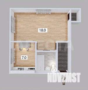 1-к квартира, вторичка, 31м2, 2/5 этаж