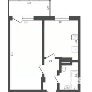 Студия квартира, вторичка, 38м2, 4/9 этаж