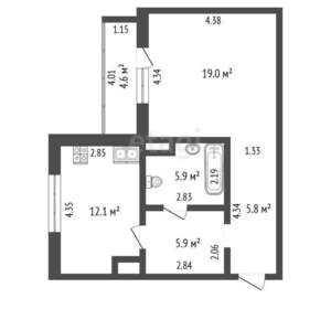 1-к квартира, вторичка, 49м2, 5/10 этаж