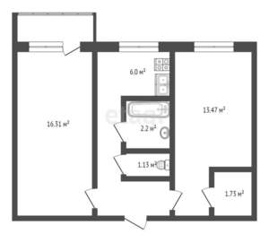 2-к квартира, вторичка, 43м2, 4/5 этаж