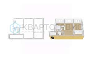 2-к квартира, вторичка, 44м2, 3/5 этаж