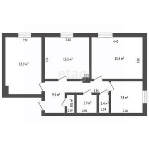 3-к квартира, вторичка, 64м2, 2/3 этаж