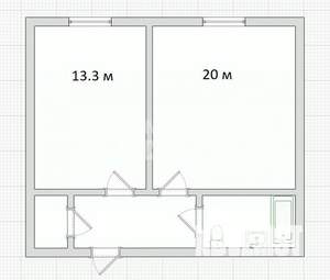 1-к квартира, вторичка, 43м2, 5/12 этаж