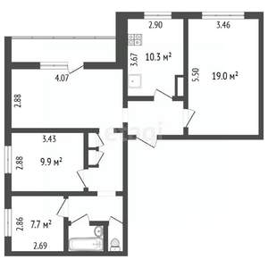 4-к квартира, вторичка, 81м2, 7/10 этаж