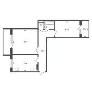 2-к квартира, вторичка, 58м2, 5/10 этаж