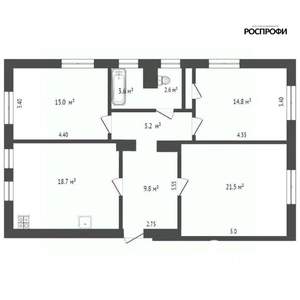 3-к квартира, вторичка, 92м2, 3/4 этаж