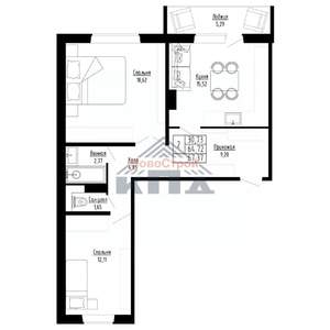 2-к квартира, строящийся дом, 67м2, 5/8 этаж