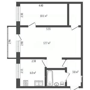 2-к квартира, вторичка, 40м2, 5/5 этаж