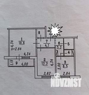 2-к квартира, вторичка, 53м2, 4/10 этаж