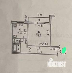 1-к квартира, вторичка, 44м2, 1/10 этаж