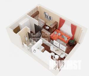 1-к квартира, вторичка, 42м2, 1/3 этаж