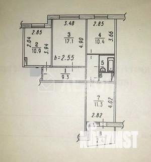 3-к квартира, вторичка, 63м2, 1/10 этаж