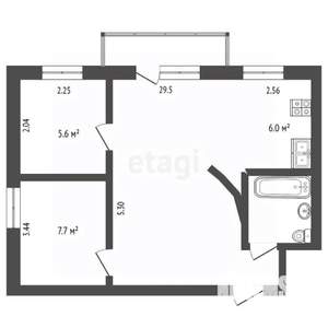 3-к квартира, вторичка, 42м2, 4/5 этаж
