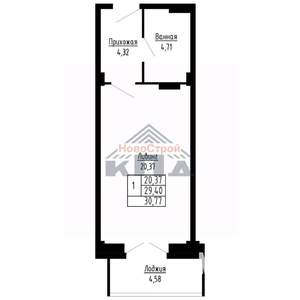 1-к квартира, вторичка, 31м2, 6/16 этаж