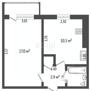 1-к квартира, вторичка, 33м2, 3/9 этаж