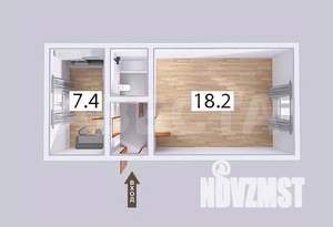 1-к квартира, вторичка, 30м2, 1/2 этаж