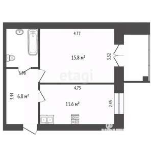 1-к квартира, вторичка, 39м2, 3/10 этаж