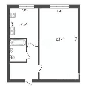 1-к квартира, вторичка, 30м2, 2/5 этаж