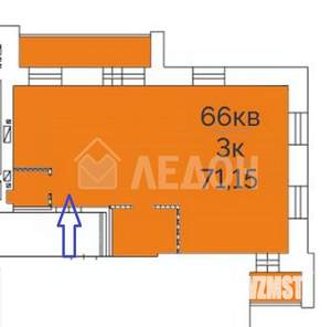 3-к квартира, вторичка, 71м2, 14/15 этаж