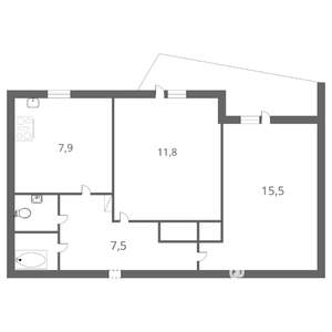 2-к квартира, вторичка, 48м2, 9/9 этаж