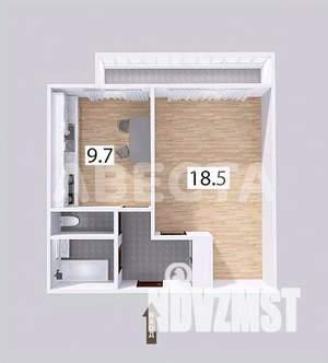 1-к квартира, вторичка, 41м2, 8/16 этаж