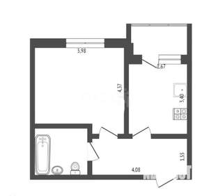 1-к квартира, вторичка, 38м2, 5/9 этаж