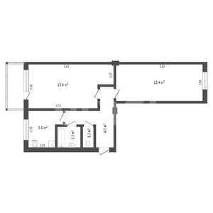 2-к квартира, вторичка, 45м2, 4/5 этаж